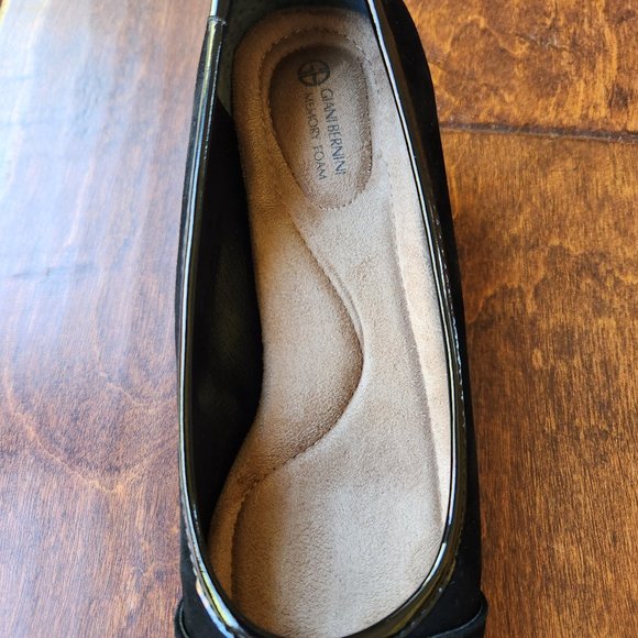 Giani Bernini Eaton Black Suede Slip On Wedge Heels - Size 6.5 - Picture 8 of 16